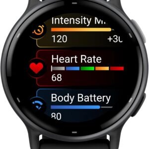 Garmin Vívoactive 5, Health and Fitness GPS Smartwatch, AMOLED Display, Up to 11 Days of Battery, Slate Aluminum Bezel with Black Case and Silicone Band