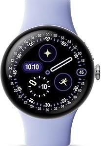 Google Pixel Watch 4 (41mm) - Android - 2 Years of Data- Heart Rate,Sleep & Fitness Tracking -30-Hour Battery -Polished Silver Aluminum Case - Iris Active Band - LTE (2025) -Google Pixel Watch app