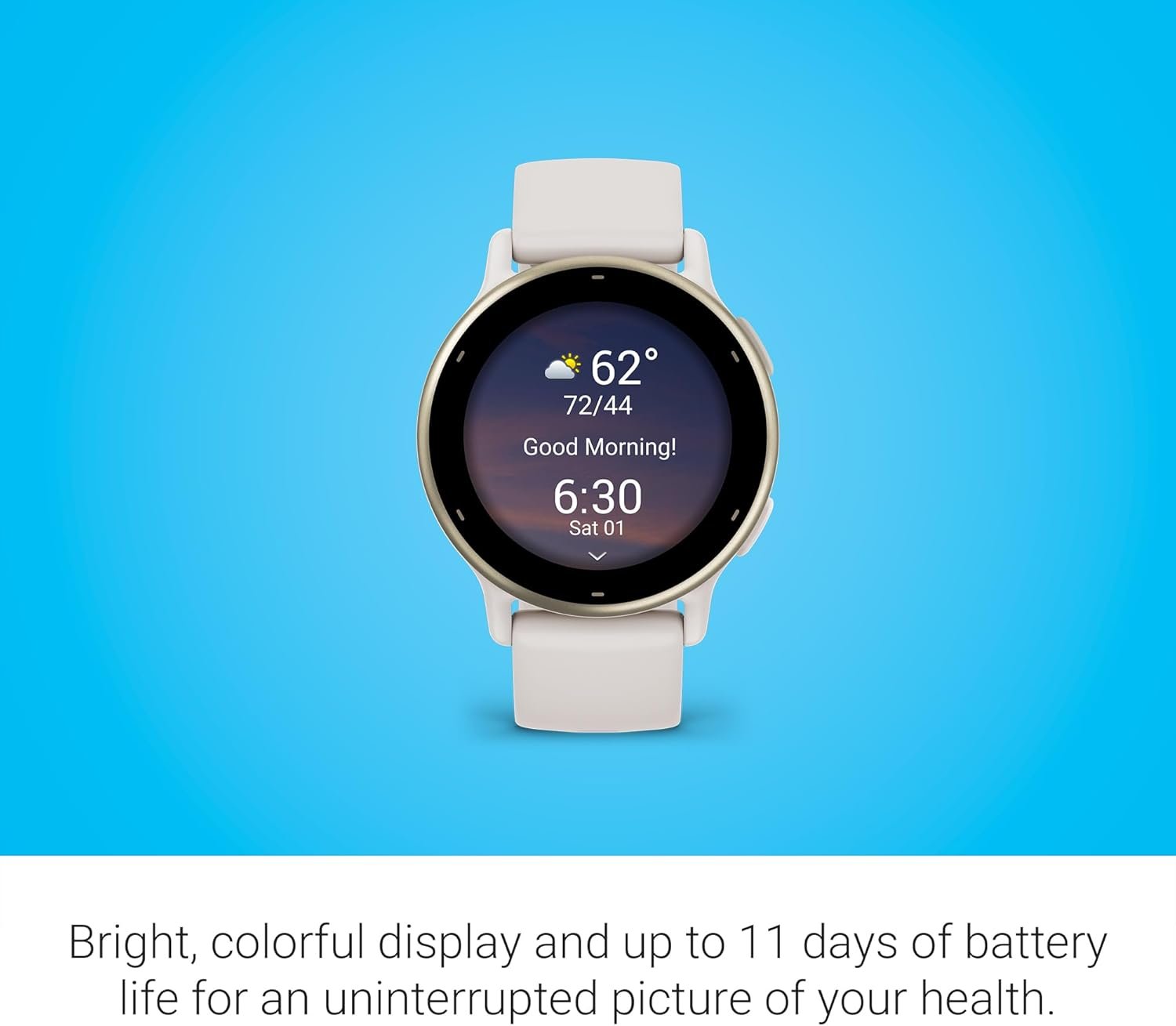Garmin vívoactive 5, Health and Fitness GPS Smartwatch, AMOLED Display, Up to 11 Days of Battery, Ivory - Image 2