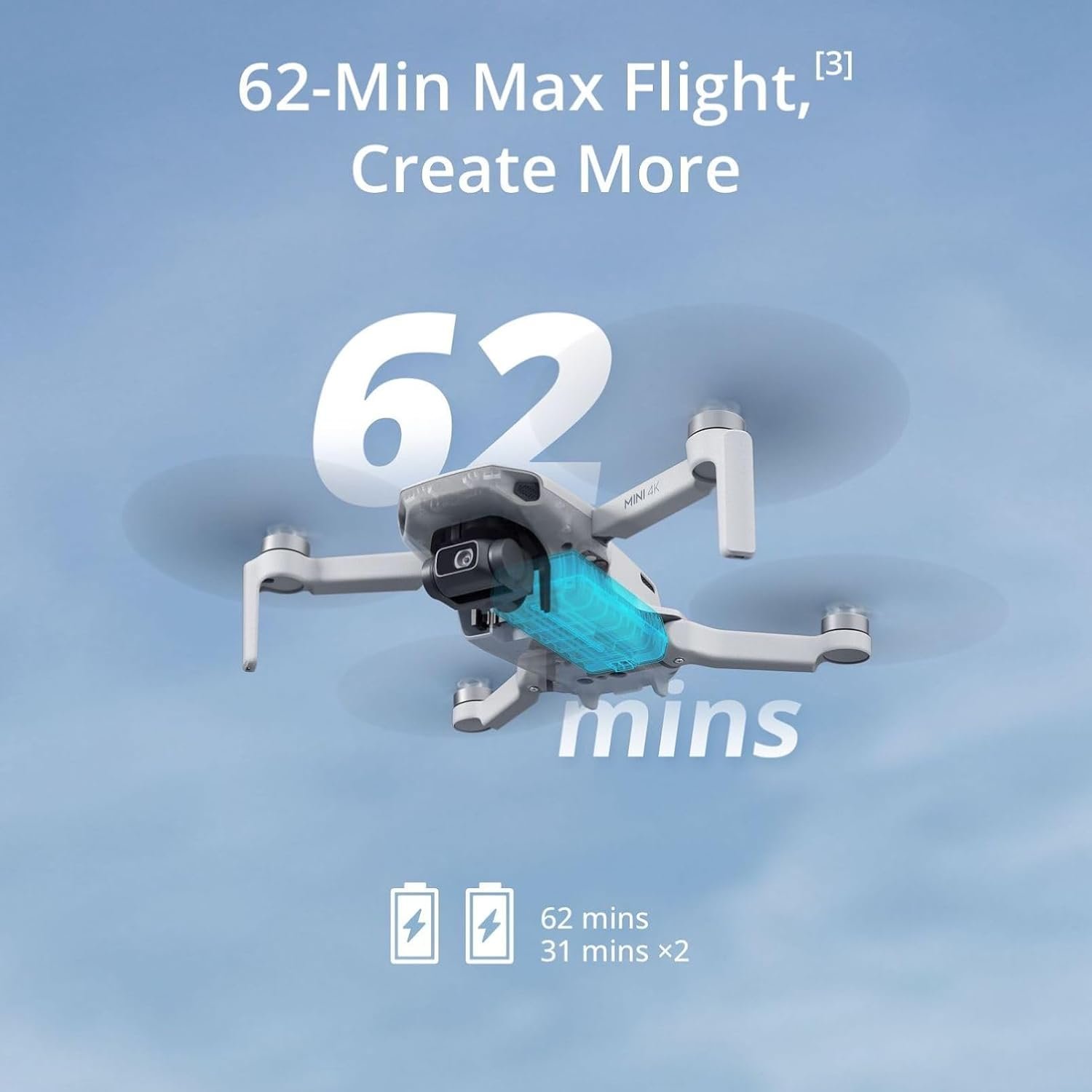 DJI Mini 4K Camera Drone Combo, Drone with 4K UHD Camera for Adults, Under 249 g, 3-Axis Gimbal Stabilization, 10km Video Transmission, Auto Return, 2 Batteries for 62-Min Max Flight Time, QuickShots Mini 4K Camera Drone Combo (62-min) - Image 4