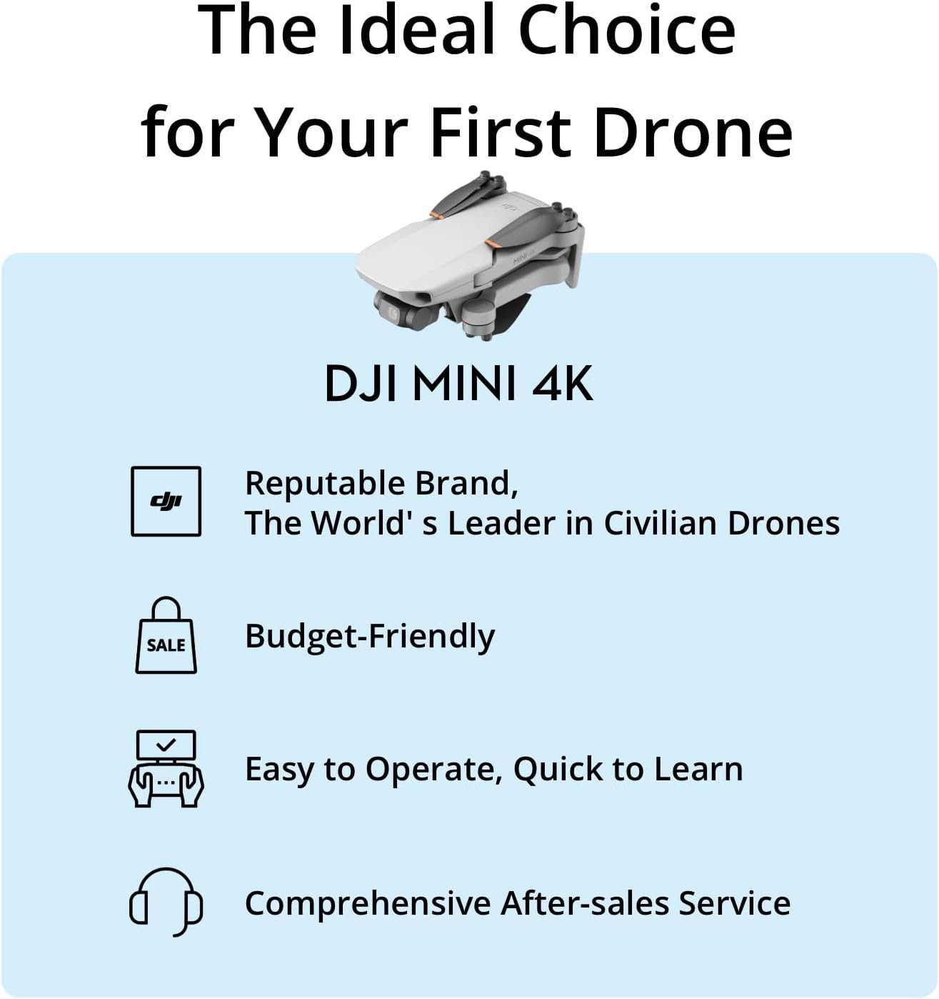 DJI Mini 4K, Drone with 4K UHD Camera for Adults, Under 249 g, 3-Axis Gimbal Stabilization, 10km Video Transmission, Auto Return, Wind Resistance, 1 Battery for 31-Min Max Flight Time Mini 4K (31-min) - Image 5