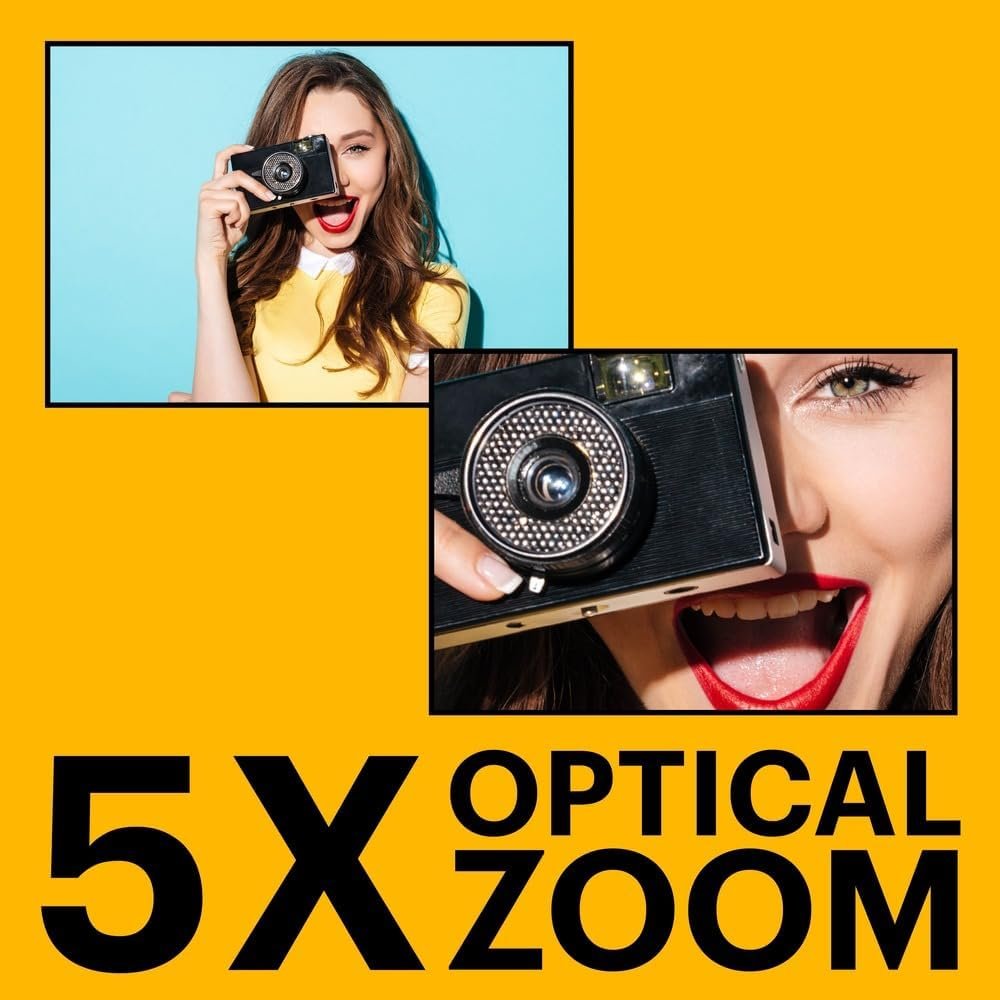 Kodak PIXPRO FZ55-BK 16MP CMOS Sensor Digital Camera 5X Optical Zoom 28mm Wide Angle 1080P Full HD Video 2.7" LCD Vlogging Camera (Black) - Image 4