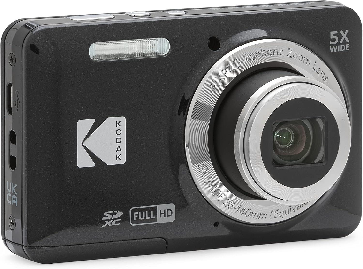 Kodak PIXPRO FZ55-BK 16MP CMOS Sensor Digital Camera 5X Optical Zoom 28mm Wide Angle 1080P Full HD Video 2.7" LCD Vlogging Camera (Black) - Image 3