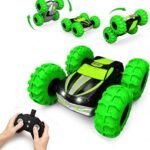 RC Stunt Car for Kids & Dog Chase Fun, 4WD Remote Control Car with Inflatable Bounce Tires, 360° Flips & Spins, Double-Sided Driving, LED Lights, Outdoor Backyard Toy, Gift for Boys Girls