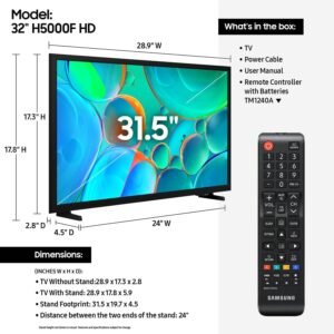 Samsung 32-Inch Class HD H5000F Smart TV (2025 Model) HDR, Object Tracking Sound Lite, Knox Security, One UI Tizen 32-Inch H5000 Series