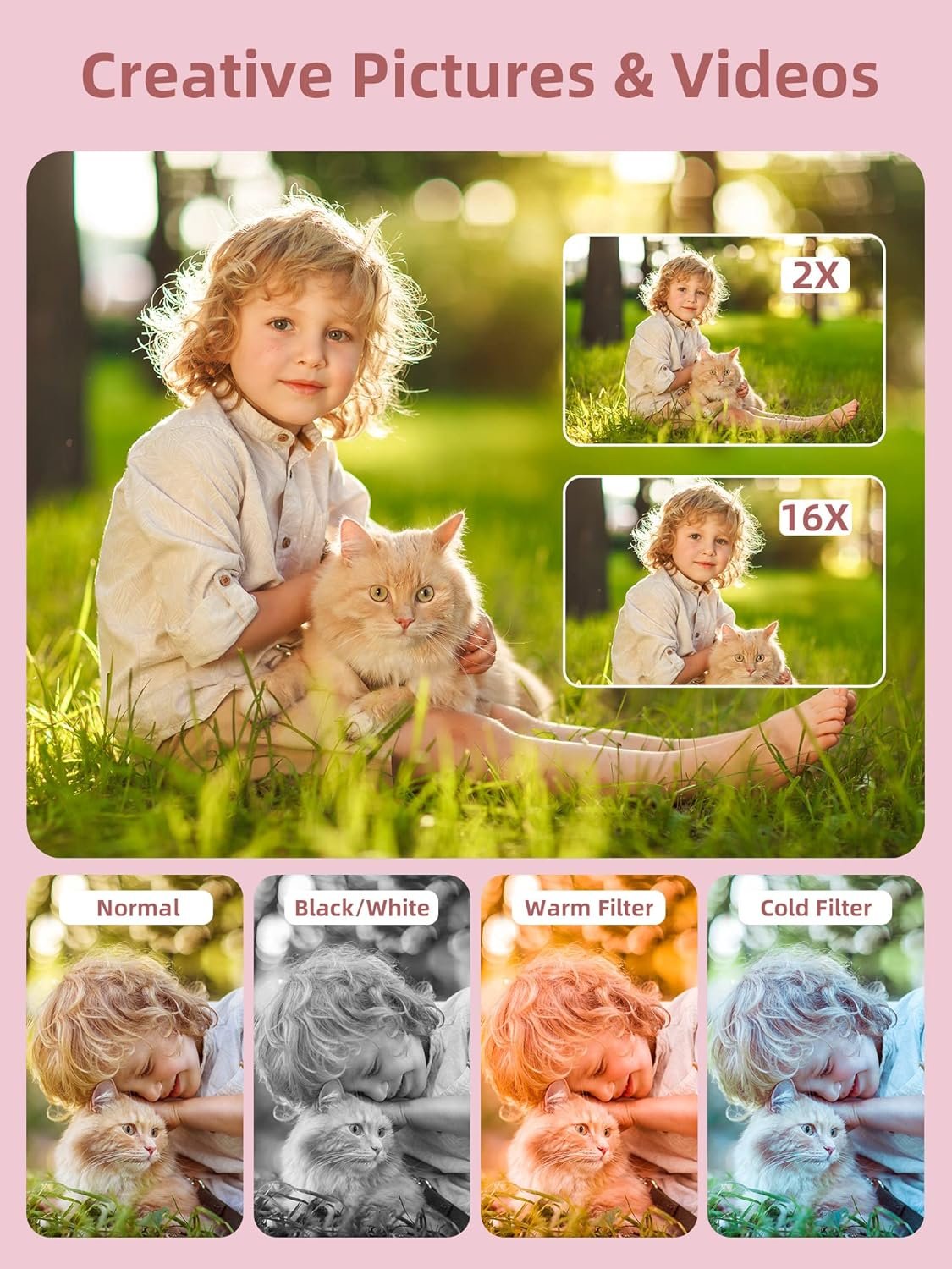 Digital Camera, FHD 1080P Digital Point and Shoot Camera with 16X Zoom Anti Shake, 32GB Card, Compact Small Camera for Boys Girls Kids - Image 3