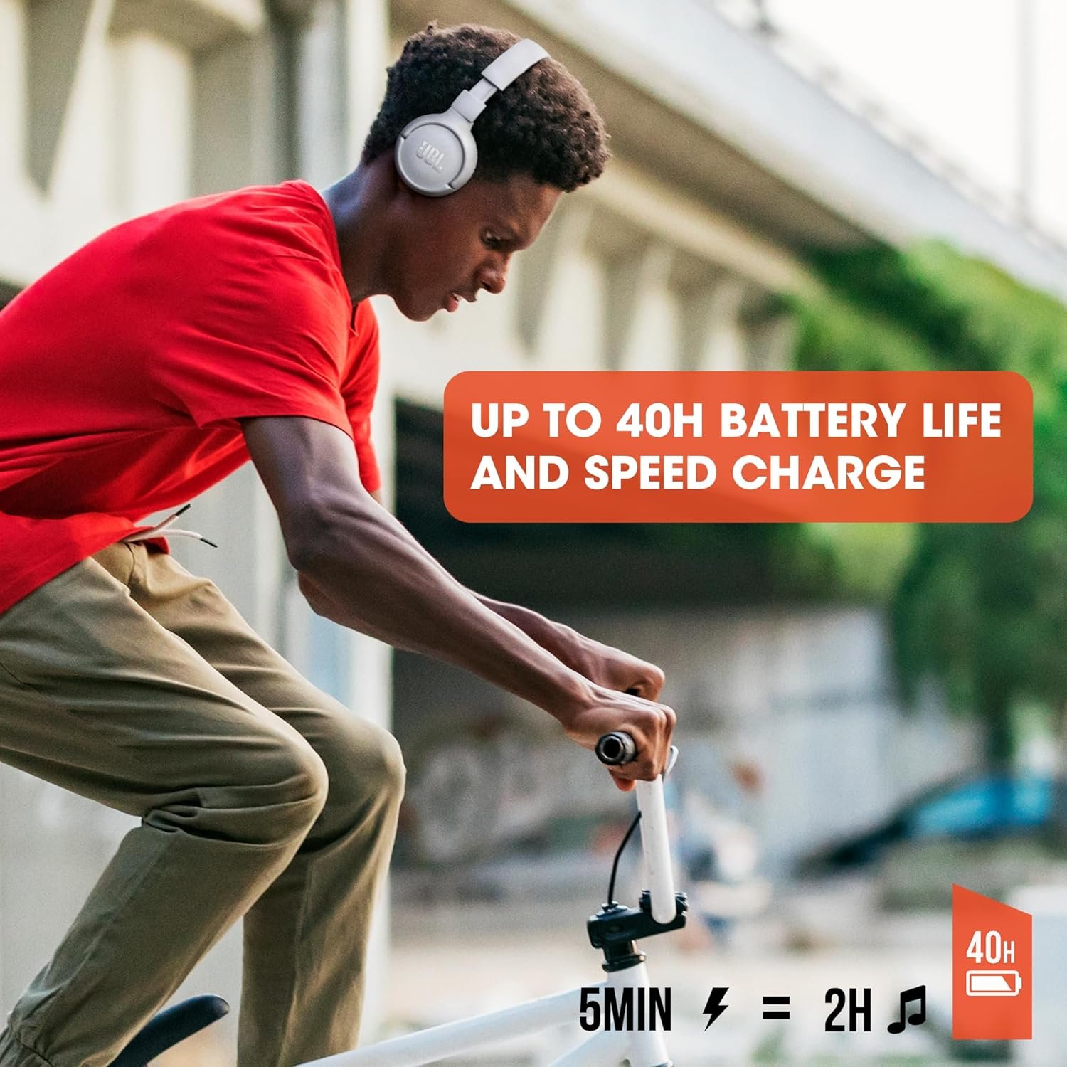 JBL Tune 510BT - Bluetooth headphones with up to 40 hours battery, microphone for call, foldable and comfortable, Android and iOs compatible (Black) - Image 4